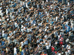 大声で応援する埼玉西武ファンたち